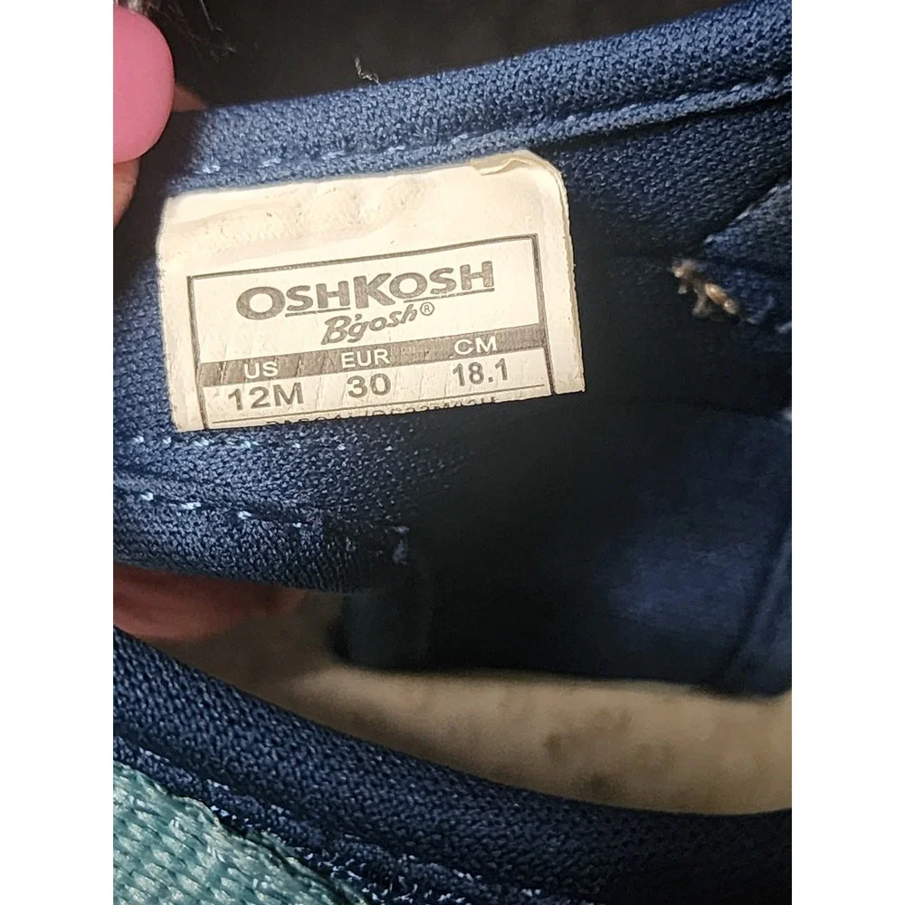 OshKosh Bgosh Boys Blue Brown Athletic Sandals Size 12M Machine Washable
